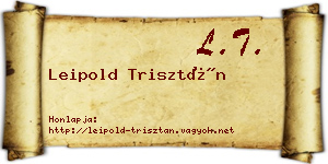 Leipold Trisztán névjegykártya